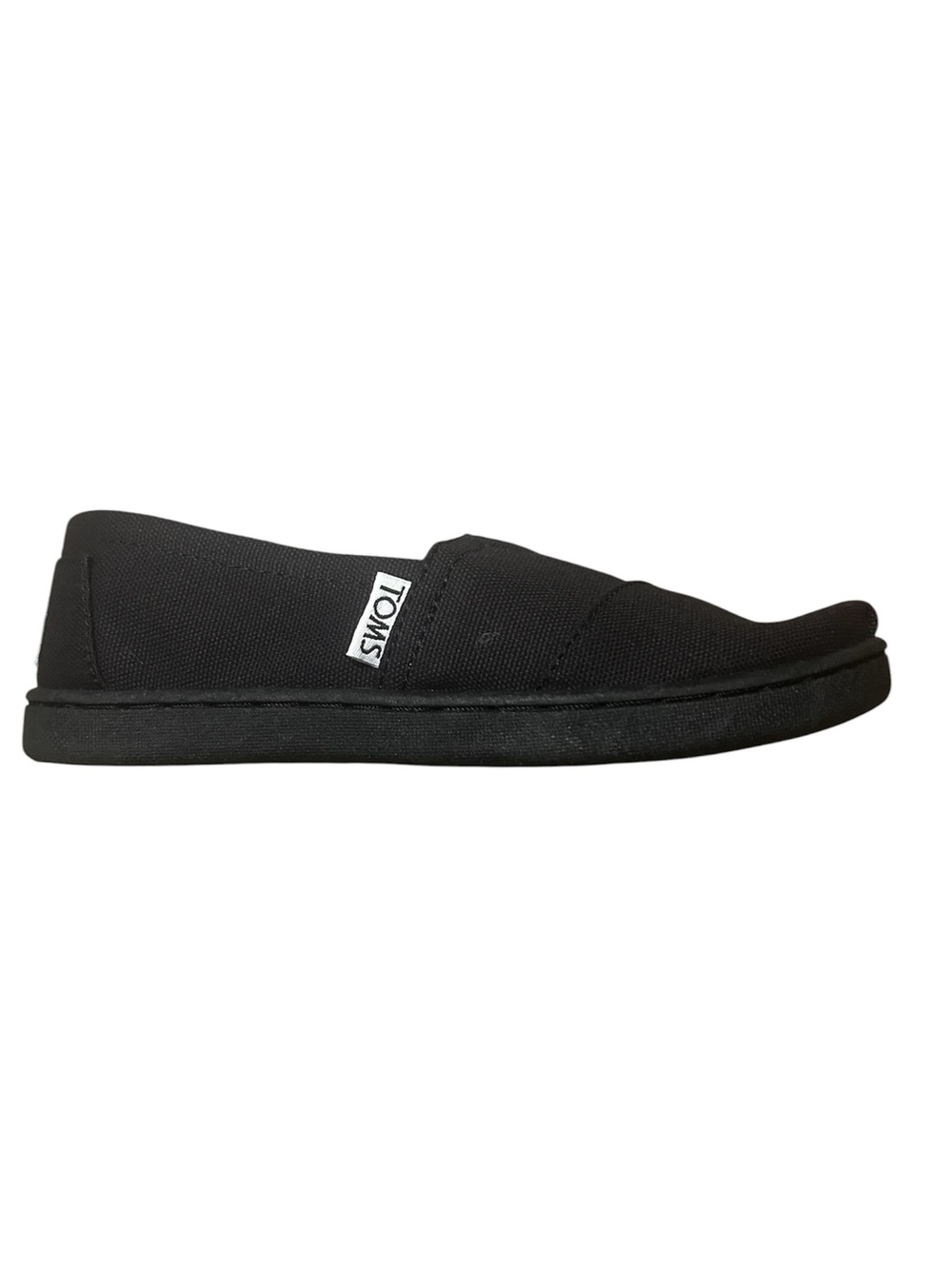 TOMS Kids Classic Black Canvas Slip-On Shoes Size 12.5 Youth